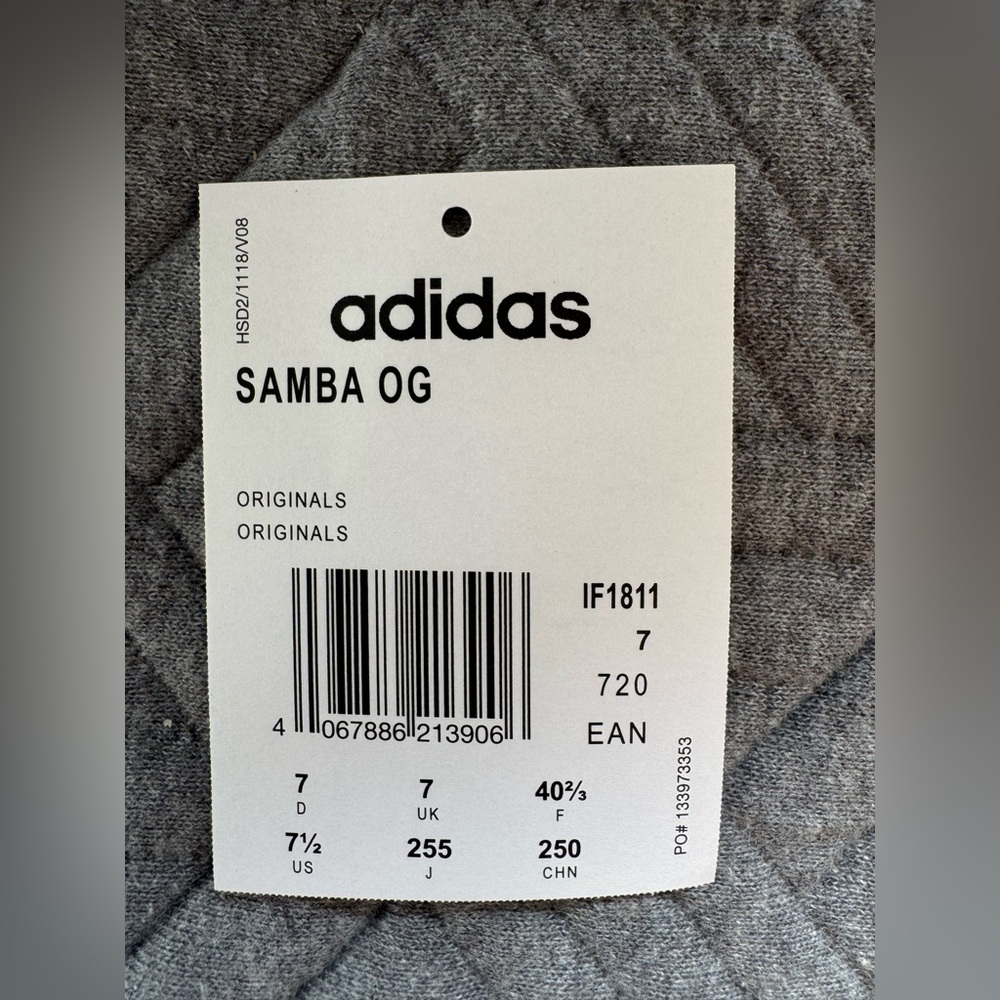 RARE adidas Originals Samba OG Ivory Collegiate Green Gold Metallic sneakers - Picture 7 of 8